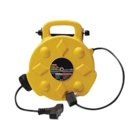 Bayco Lighting 50 ft. 13A Retractable Polymer Cord Reel with 3 Outlets BAY-SL-8903